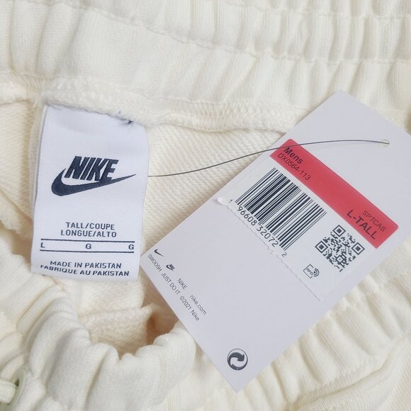 Nike Swoosh Fleece Pants DX0564-113 Size L-Tall Ivory - Picture 3 of 6